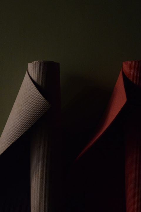 Rolled yoga mat